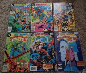 lot 261 image: (6) Worlds Finest Superman & Batman Comics - All Under $1.00 Cover Price