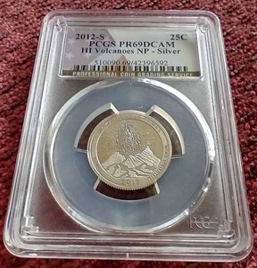 lot 266 image: 2012-S HI Volcanoes Silver Quarter - PCGS PR69DCAM