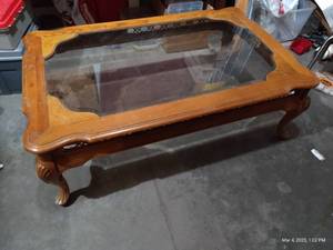 lot 281 image: Wood & Glass Top Coffee Table