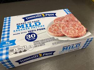 E - Tennessee Pride Ready To Cook Mild Sausage Patties, 30 Count