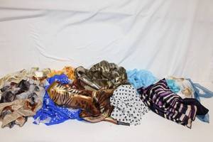 lot 10 image: Collection of 11 Lightweight Fashion Scarves