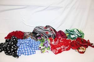 lot 11 image: Colorful Collection of 12 Womens Fashion Scarves