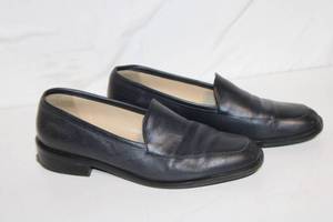 lot 45 image: Pair of Black Leather Mens Slip-On Dress Shoes Size 8 12 M