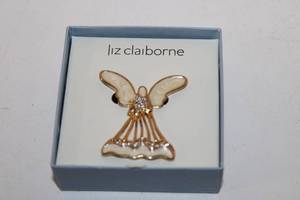lot 93 image: Liz Claiborne Angel Brooch with Crystal Accents