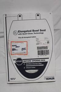 lot 101 image: Kohler Elongated Toilet Bowl Seat with Quiet-Close Technology