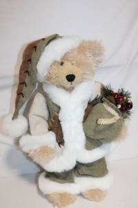 lot 134 image: Plush Holiday Teddy Bear with Woolen Winter Outfit