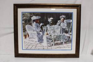 lot 139 image: Framed Print Tea Time by M. Byers