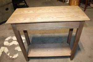 lot 173 image: Wooden Entryway Table with Drawer and Lower Shelf