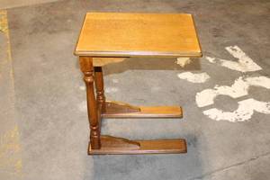 lot 175 image: Solid Wood Side Table with Turned Legs