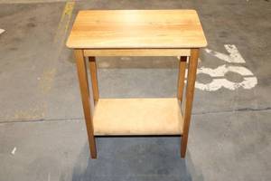 lot 176 image: Wooden End Table with Two-Tier Design
