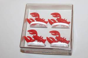 lot 201 image: Set of 4 Lobster Bake Themed Placecard Holders