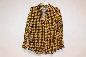 lot 222 image: Large Yellow and Black Houndstooth Long-Sleeve Shirt by Palmettos