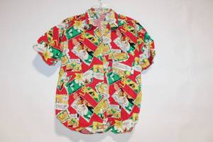 lot 248 image: Vintage Carenna Comic Strip Print Short Sleeve Shirt