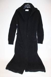 lot 249 image: Dayne 100% Acrylic Long Black Knit Cardigan Coat - Size M