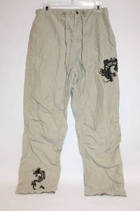 lot 266 image: Utility Khaki Pants with Dragon Embroidery - Size 32