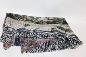lot 268 image: Scenic Woven Throw Blanket with Fringe