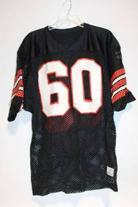lot 408 image: Vintage Mesh Football Jersey Black Number 60 Size M