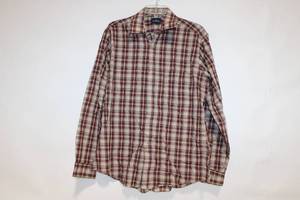 lot 411 image: BG Garrison Mens Plaid Long Sleeve Button-Up Shirt - Size Large
