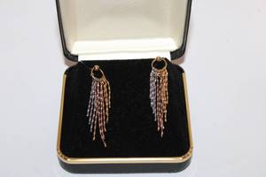 lot 436 image: Pair of Gold-Toned Dangling Earrings in Presentation Box