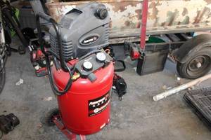 lot 12 image: Powermate Vx Electric Air Compressor with 20 Gallon Tank