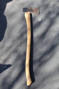 lot 33 image: Used Wooden Handle Vintage Axe with Steel Head