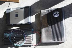 lot 51 image: Set of 3 Car Audio Amplifiers including Alpine V12, Sedona APA 630iX, and Memphis PRD 1000.1