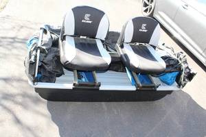 lot 52 image: Clam Fish Trap Ice Shelter with Dual Boat Seats