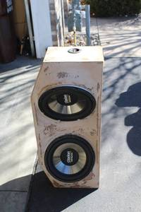 lot 54 image: Clarion ProAudio WX Series Dual Subwoofer in Custom MDF Enclosure