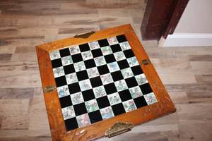 lot 92 image: Vintage Wood-Carved Chess Set with Intricately Designed Pieces