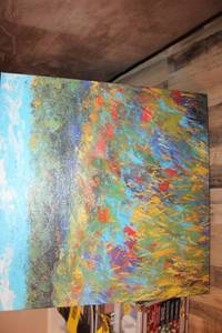 lot 109 image: Vibrant Abstract Landscape Painting on Canvas
