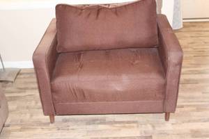 lot 114 image: Brown Upholstered Armchair with Removable Cushion