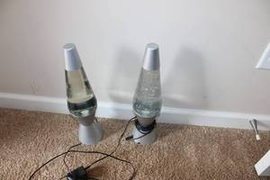 lot 123 image: Pair of Silver Lava Lamps with Power Cords