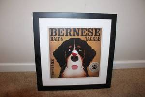 lot 150 image: Bernese Mountain Dog Bait & Tackle Framed Art Print
