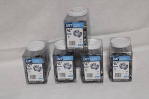 lot 27 image: Lot of 5 Contractor Gear Packs EMT 34-inch Set Screw Connectors