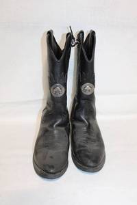 lot A-31 image: Harley-Davidson Skull Emblem Mens Leather Boots Size 12 USA