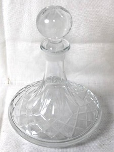 lot 67 image: Cut Glass Crystal Decanter with Faceted Stopper