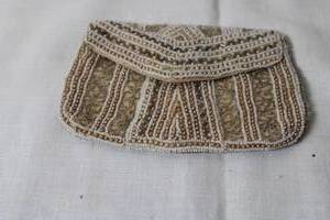lot 97 image: Vintage Beaded Purse Pocket with Intricate Design