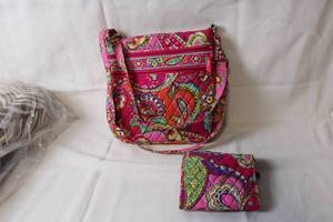 lot 141 image: Vera Bradley Paisley Shoulder Bag and Matching Wallet Set