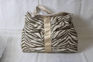 lot 145 image: Christopher & Banks Zebra Print Handbag with Gold Accents