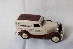 lot 185 image: Eastwood Speedy Delivery Die-Cast Coin Bank Model Car