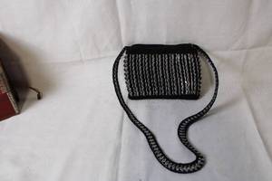 lot 190 image: Handcrafted Black Crochet and Soda Tab Crossbody Bag