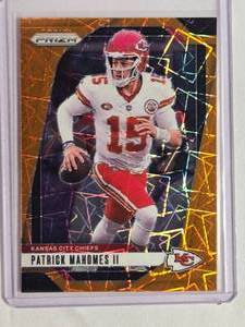lot 3 image: Patrick Mahomes 2024 Orange Laser Panini Prizm Football Card