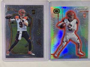 lot 4 image: Lot of 2 Joe Burrow Rookie Cards - 2020 Panini Select and Chronicles Dynagon