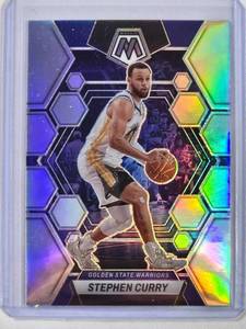 lot 14 image: Stephen Curry 2022-23 Panini Mosaic Basketball Silver Holo Prizm No. 92