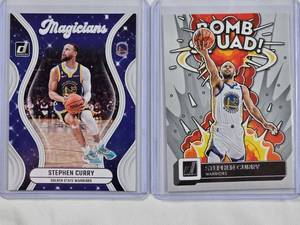 lot 15 image: Lot of 2 Stephen Curry Inserts - Magicians and Bomb Squad