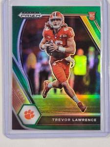 lot 16 image: Trevor Lawrence 2021 Panini Prizm Refractor Draft Picks Rookie Card No. 106