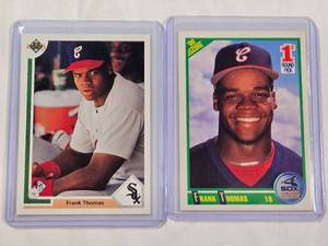 lot 18 image: Lot of 2 Frank Thomas Rookie Cards - Upper Deck 1991 No. 246, Score No. 663