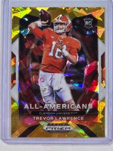 lot 22 image: Trevor Lawrence 2021 Panini Prizm Cracked Ice All Americans Rookie Card No. 181