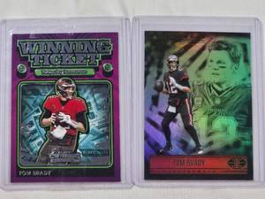 lot 24 image: Lot of 2 Tom Brady Inserts - Winning Ticket, 2021 Panini Illusions No. 36