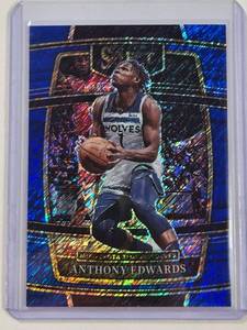 lot 26 image: Anthony Edwards 2021-22 Panini Select Blue Shimmer  Prizm Basketball Card No. 49